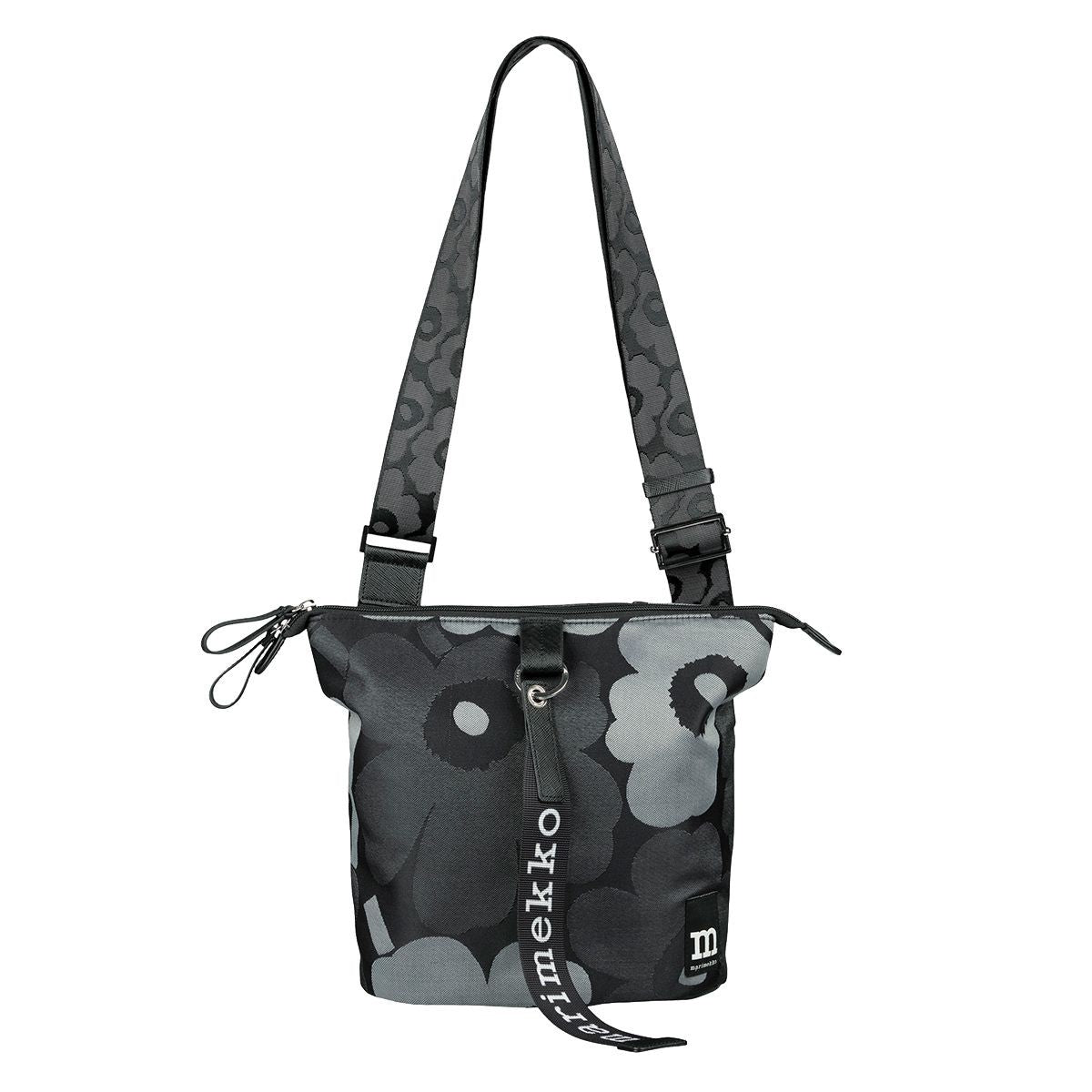 Marimekko Unikko Black / Grey Carry All Shoulder Bag