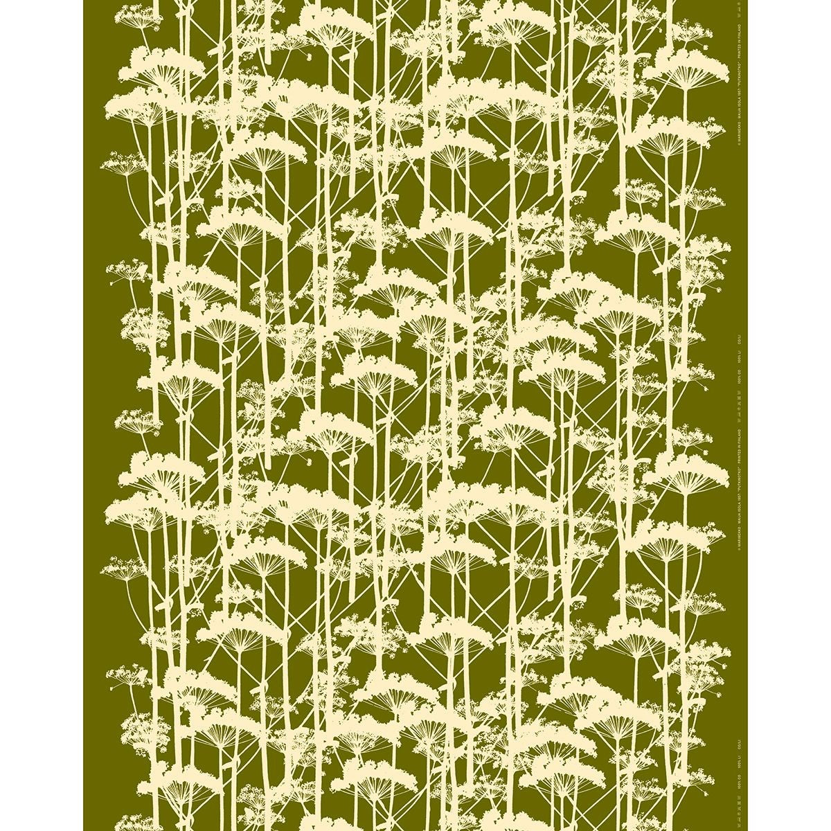 Marimekko Putkinotko Off White / Olive Green Medium Weight Cotton Fabric