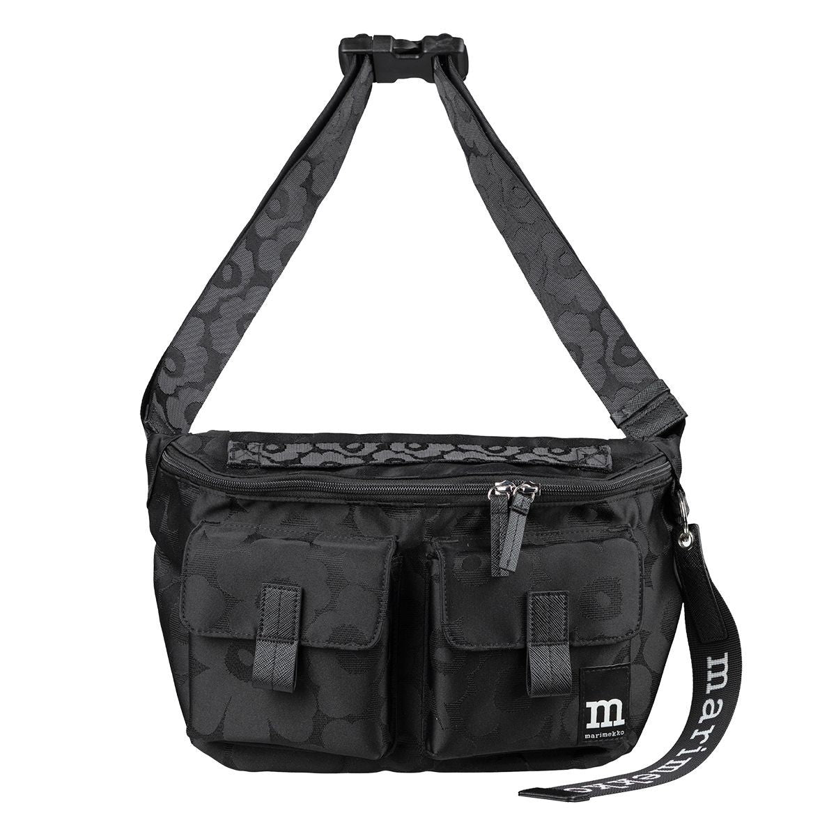 Marimekko Unikko Black Medium Sling Shoulder Bag