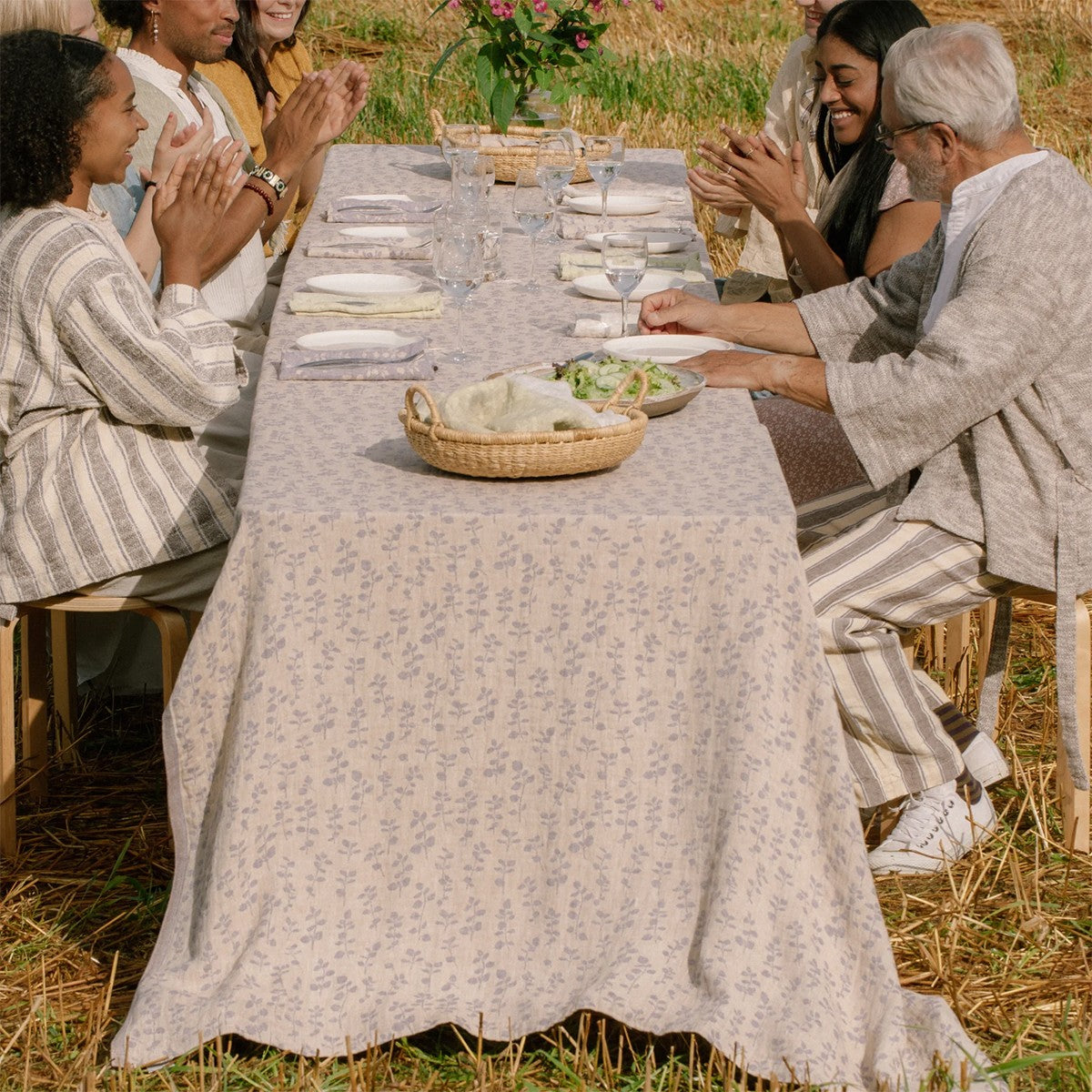 Lapuan Kankurit Meirami Beige / Lavender Tablecloth / Blanket