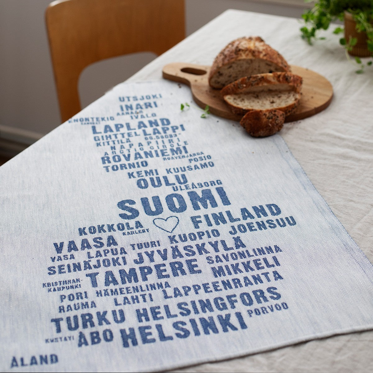 Lapuan Kankurit My Finland White / Dark Blue Tea Towel