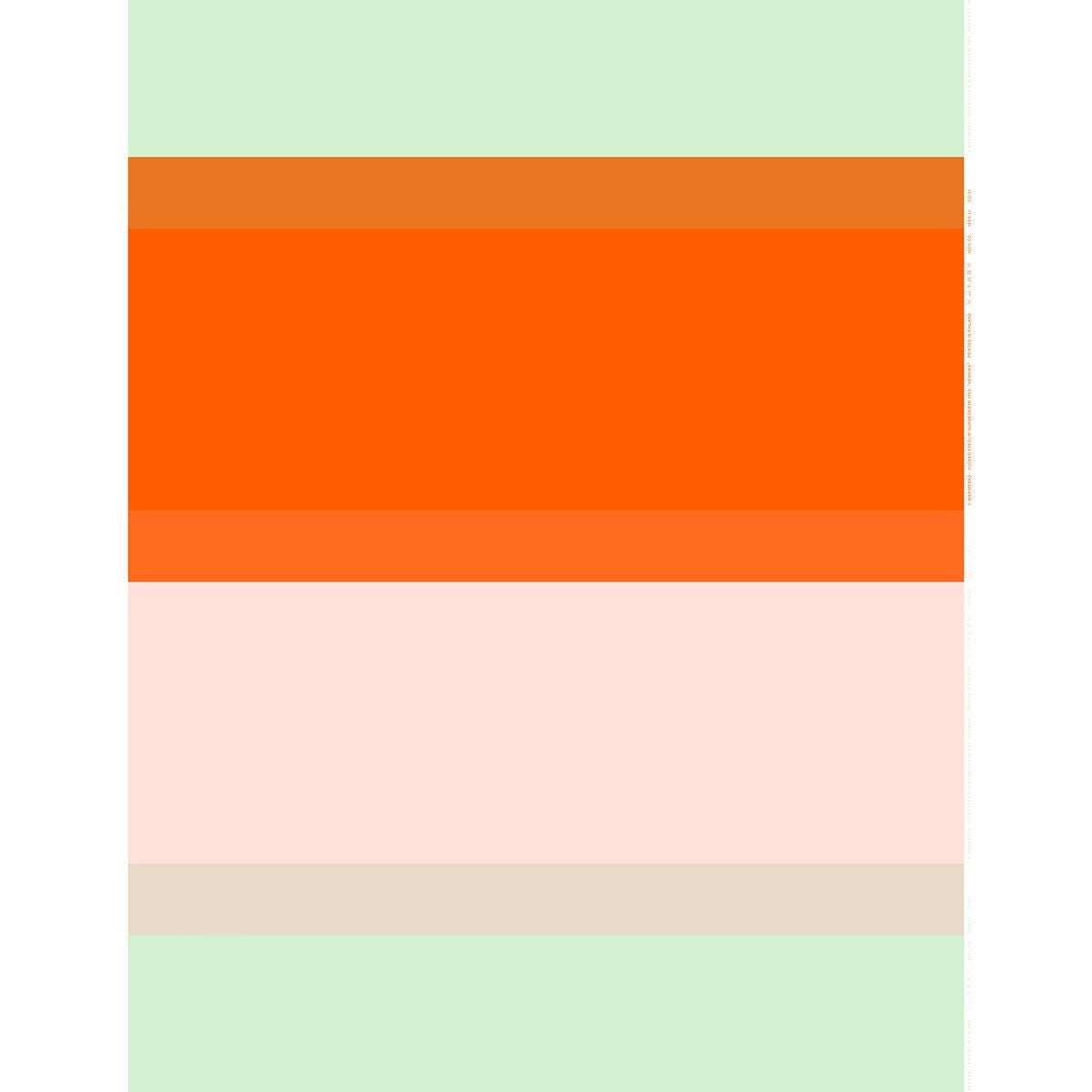 Marimekko Hennika Orange / Light Pink / Sage Cotton Fabric Repeat