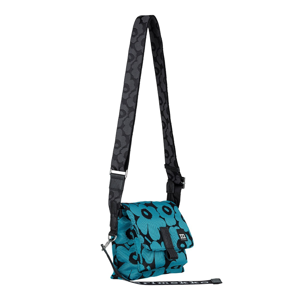 Marimekko Unikko Blue / Black Mini Messenger Shoulder Bag