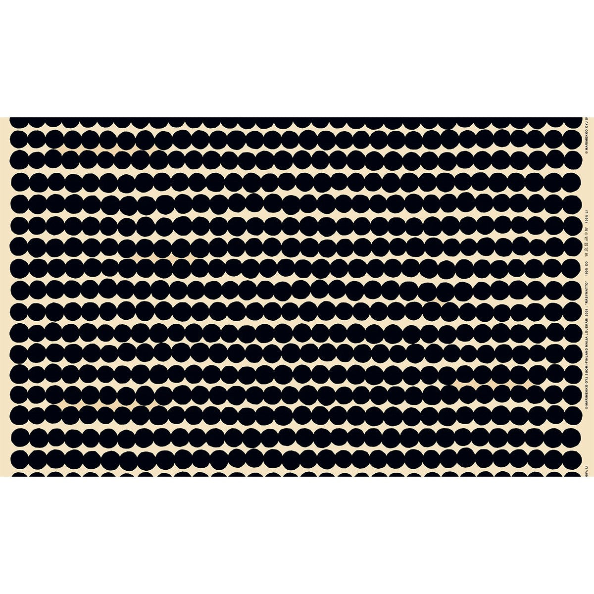 Marimekko Rasymatto Black / Beige Cotton Linen Fabric