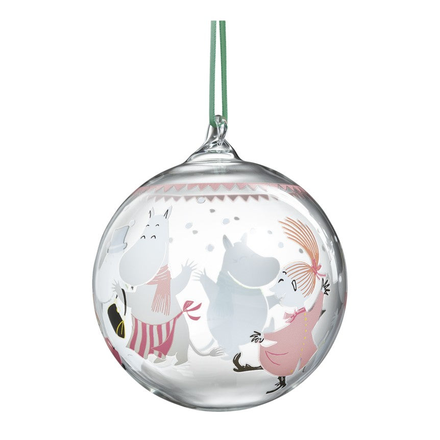 Muurla Moomin Festive Spirits Glass Ball Ornament - 3-1/2"