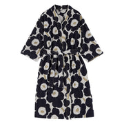 Marimekko Unikko White / Dark Blue / Gold Bathrobe