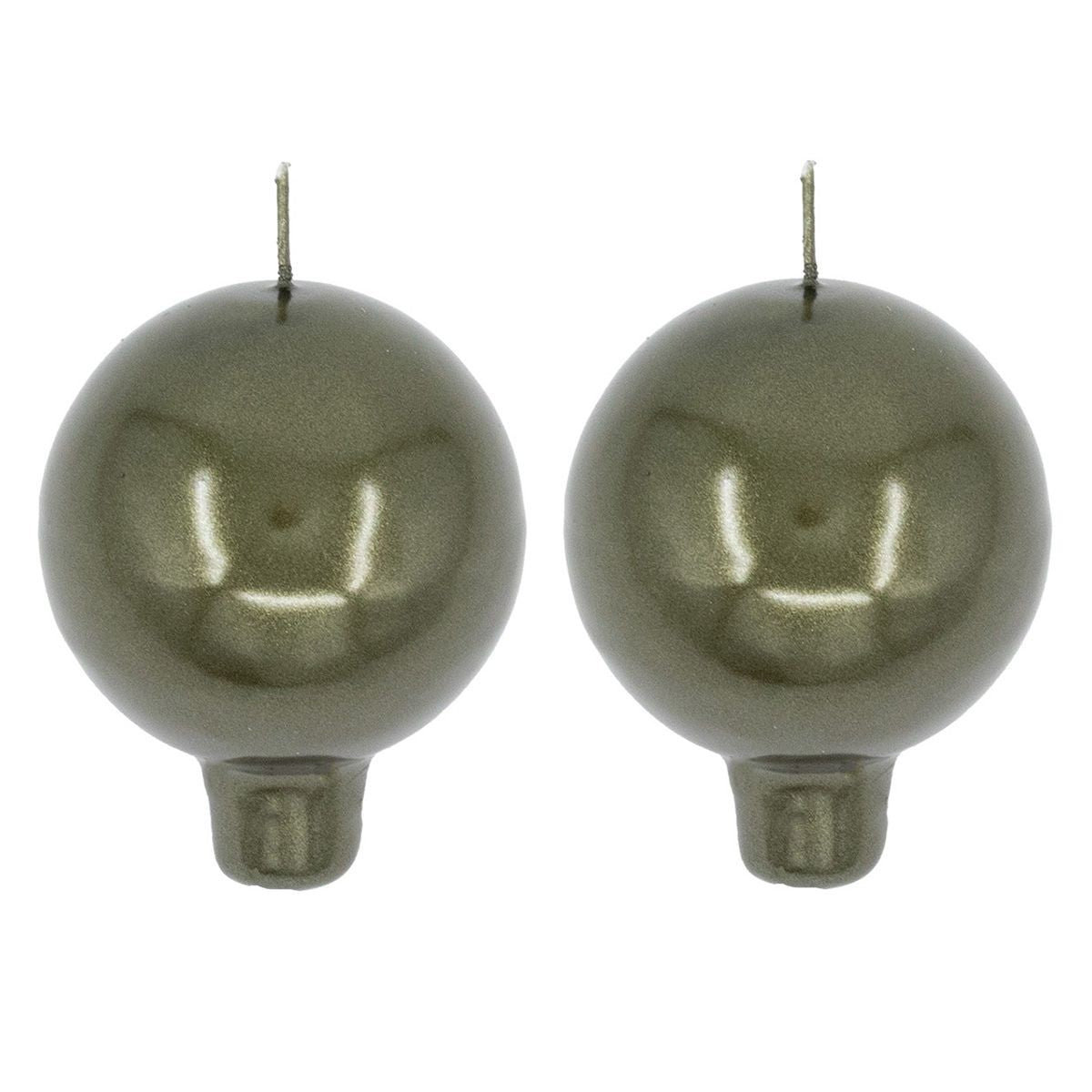 Festivo Metallic Luster Moss Candles - Set of 2