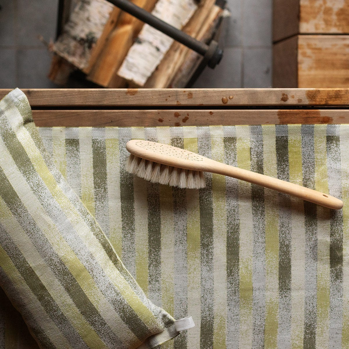 Lapuan Kankurit Hohto Green / White Sauna Bench Cover