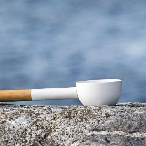 Kolo White Aluminum / Bamboo Sauna Ladle