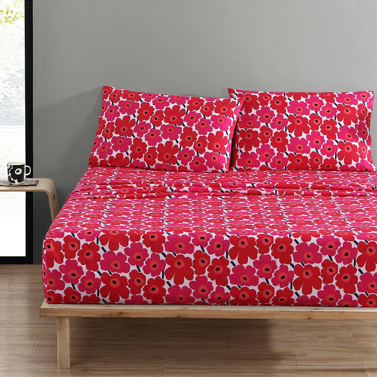 Marimekko Mini Unikko Red Standard Pillowcase Set