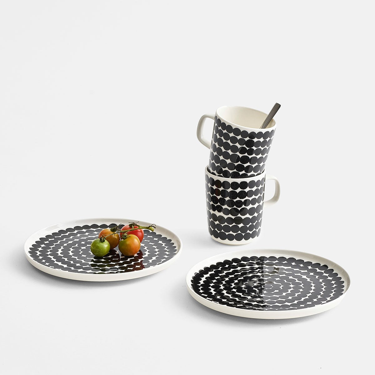 Marimekko Rasymatto Black / White 4pc Breakfast Set