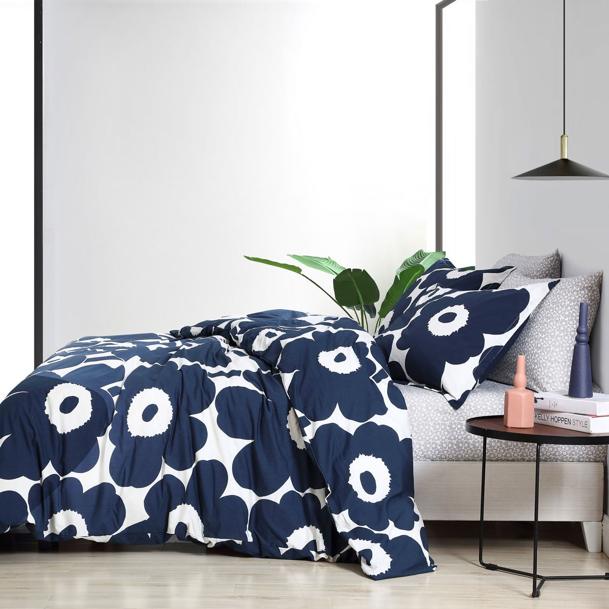 Marimekko Unikko Indigo Full / Queen Duvet Cover Set