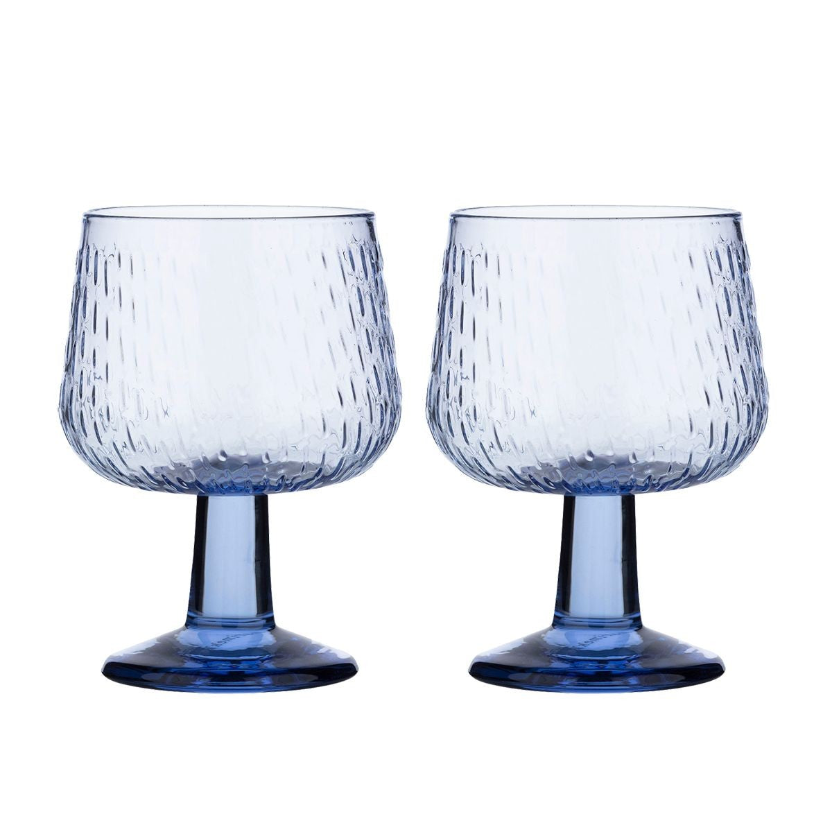Marimekko Syksy Light Blue Glass Goblet - Set of 2