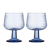 Marimekko Syksy Light Blue Glass Goblet - Set of 2