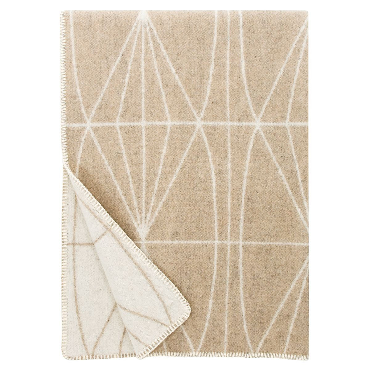 Lapuan Kankurit Kehra Beige / White Wool Throw Blanket