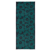 Marimekko Fiore Unikko Dark Green / Navy Sheer Wool Scarf