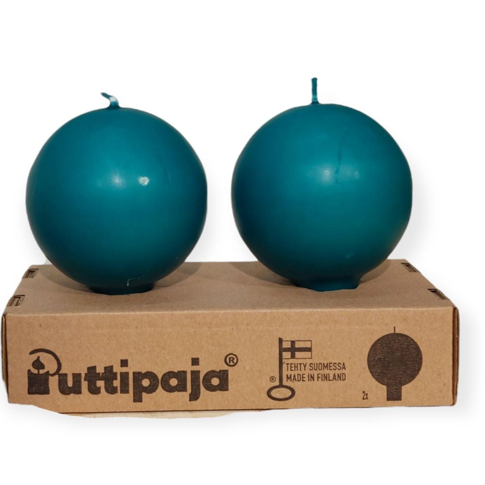 Festivo Petrol Ball Candles - Set of 2