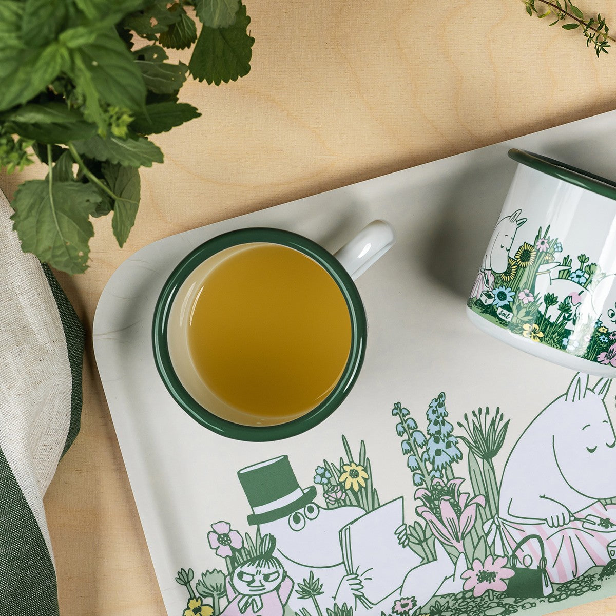 Muurla Moomin In the Garden Light Yellow / Green Tray