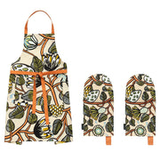 Marimekko Tiara Orange / Green / Blue 3pc Oven Mitt & Apron Set