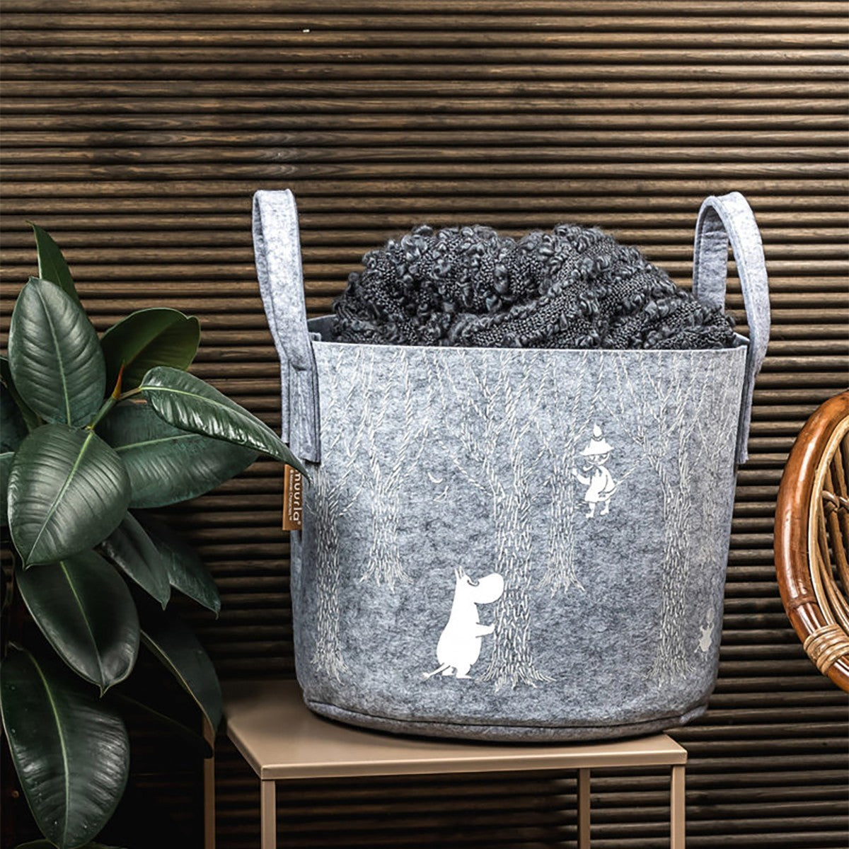 Muurla Moomin in the Woods Grey / White Storage Basket