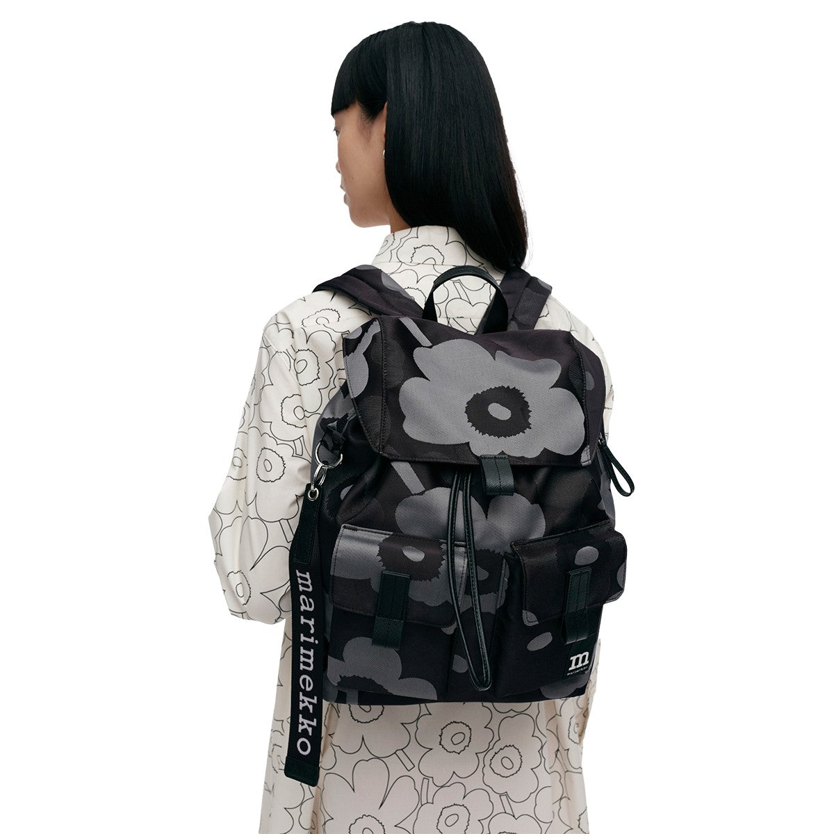 Marimekko Unikko Black / Grey Everything Backpack