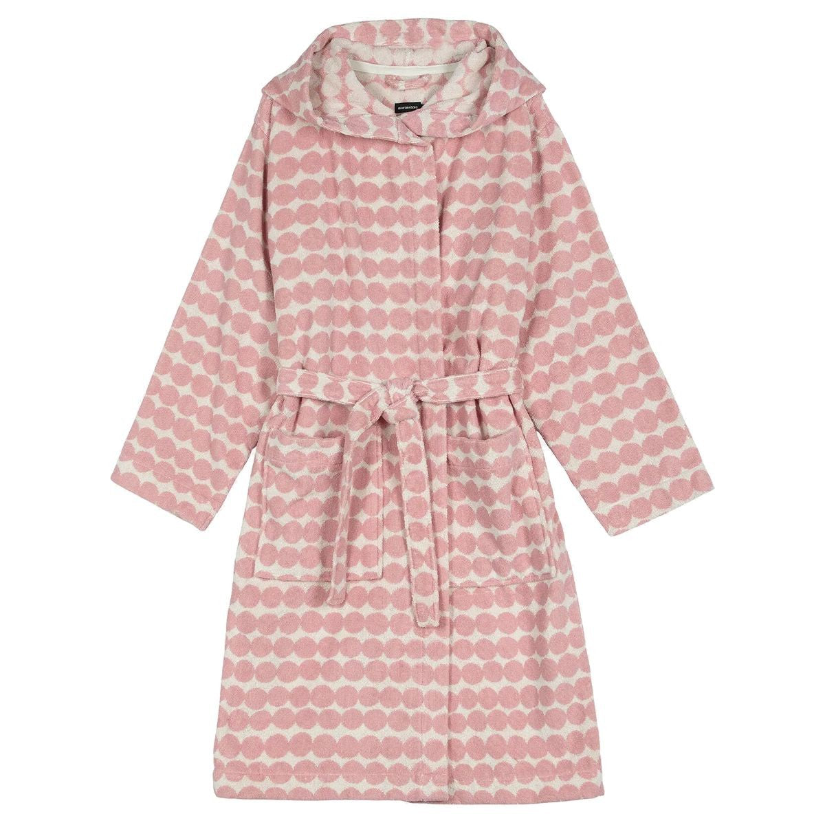 Marimekko Rasymatto Light Pink / White Hooded Bathrobe