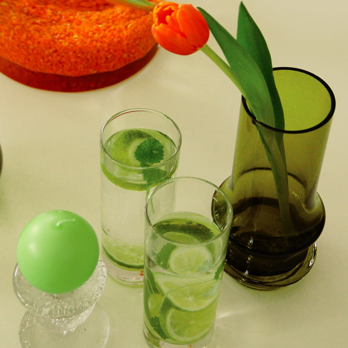Festivo Lime Ball Candles - Set of 2