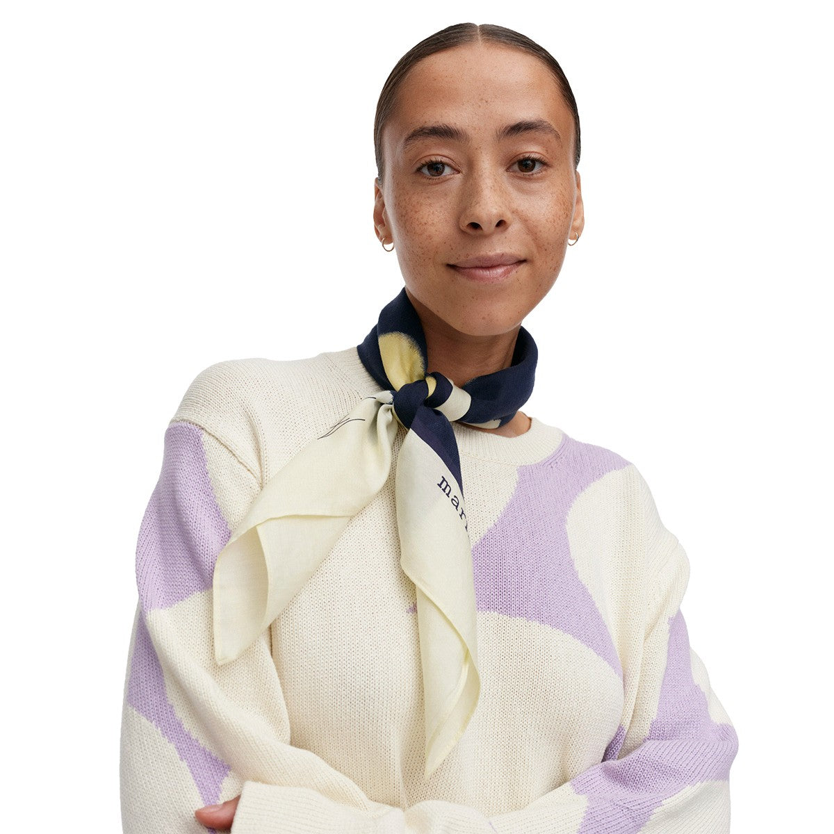 Marimekko Keskio Kehakukka Dark Blue / Pale Yellow Scarf
