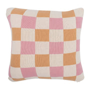 Pentik Ruutu Pink / Orange / Off White Woven Throw Pillow
