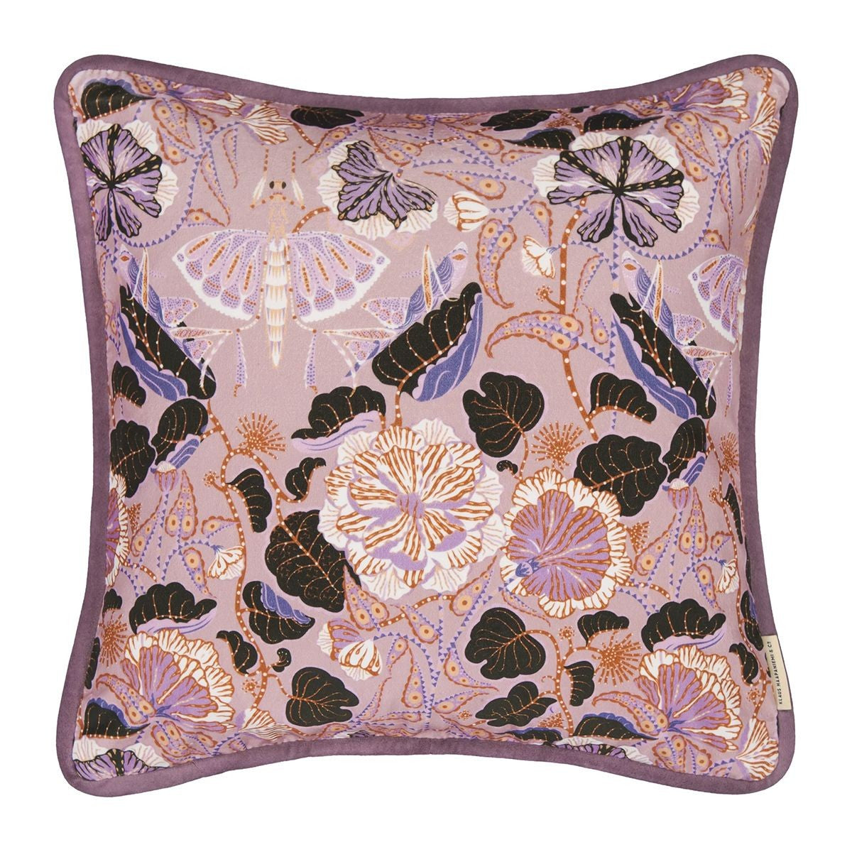 Klaus Haapaniemi Grasshopper Pink Velvet Throw Pillow