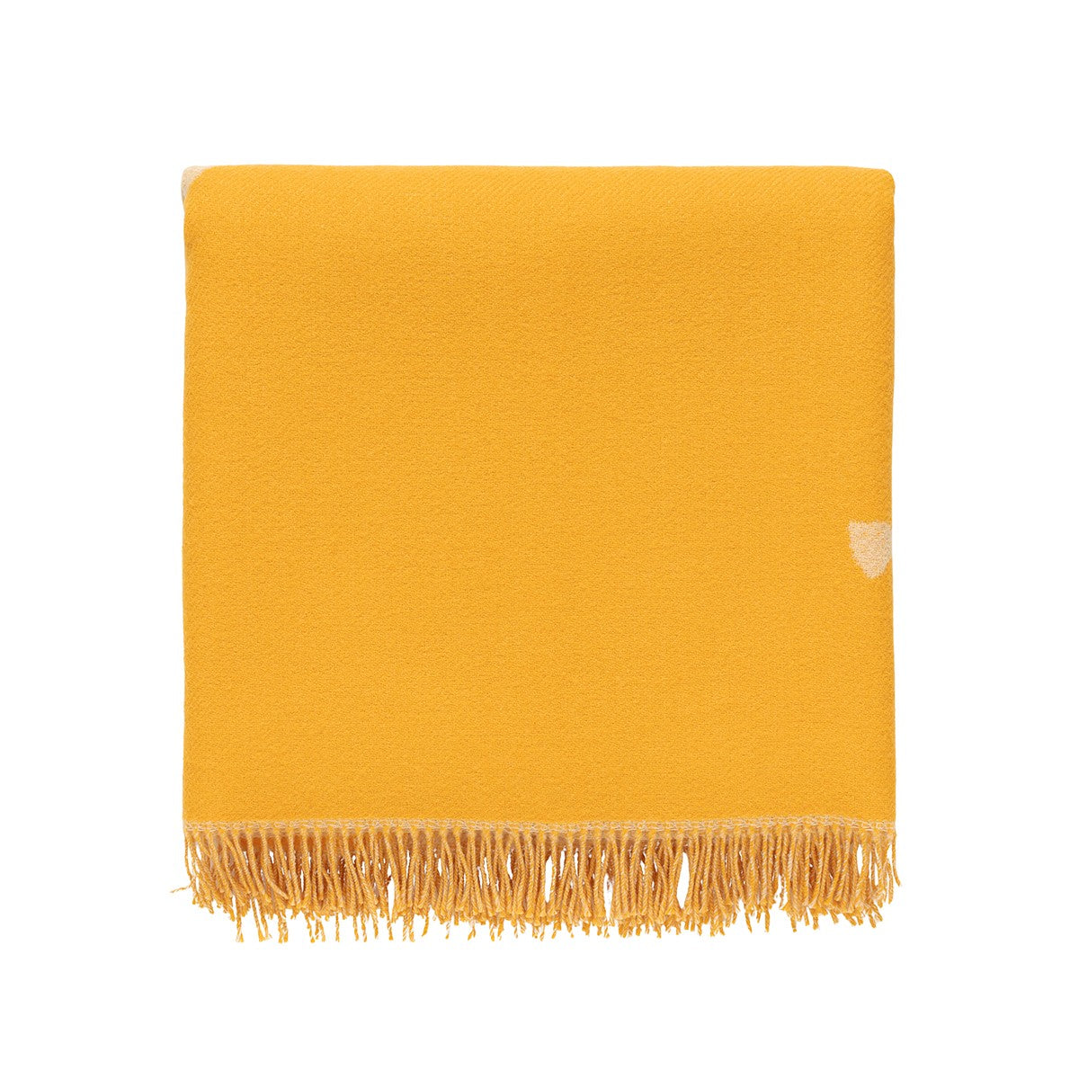 Marimekko Valkea Yo Orange Wool Throw Blanket