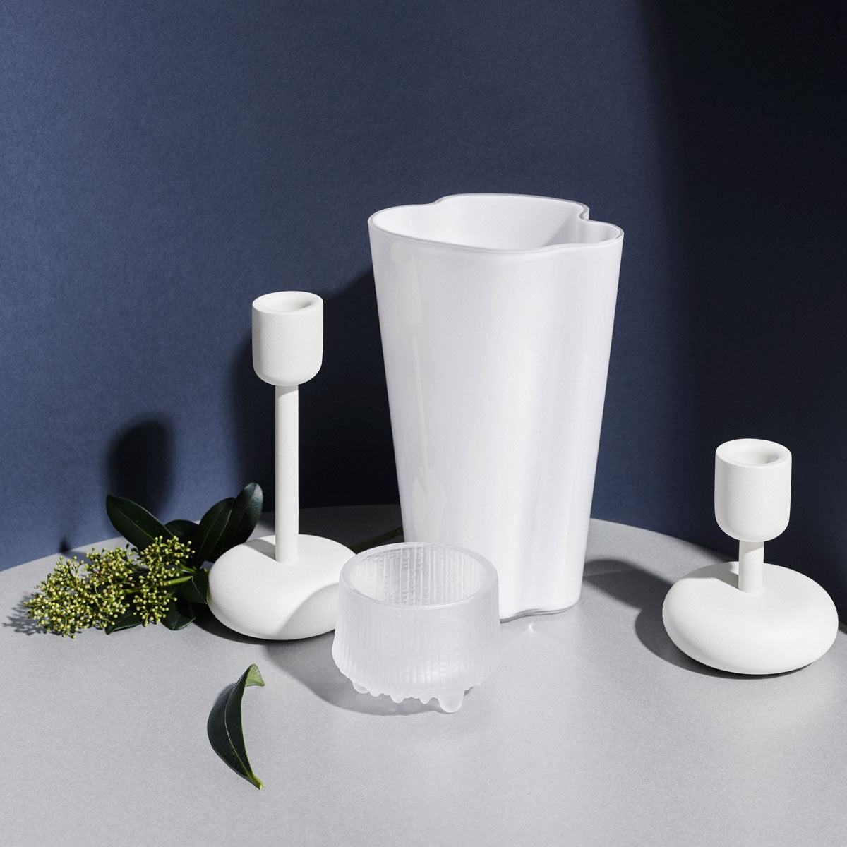iittala Nappula White Candle Holders - Set of 2