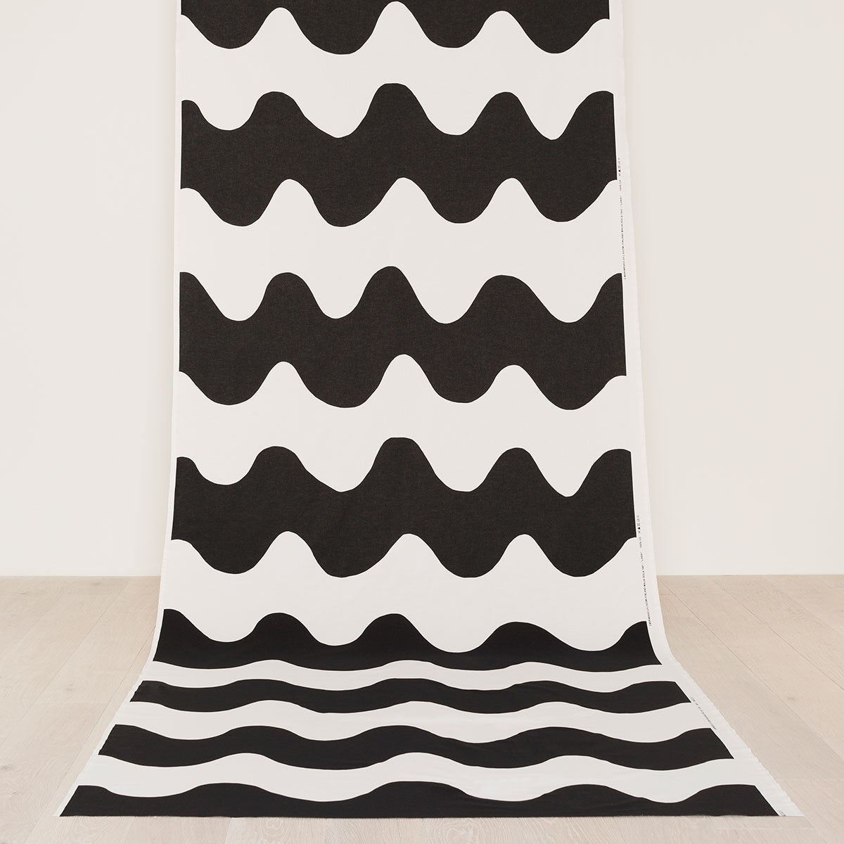 Marimekko White / Black Lokki Cotton Fabric