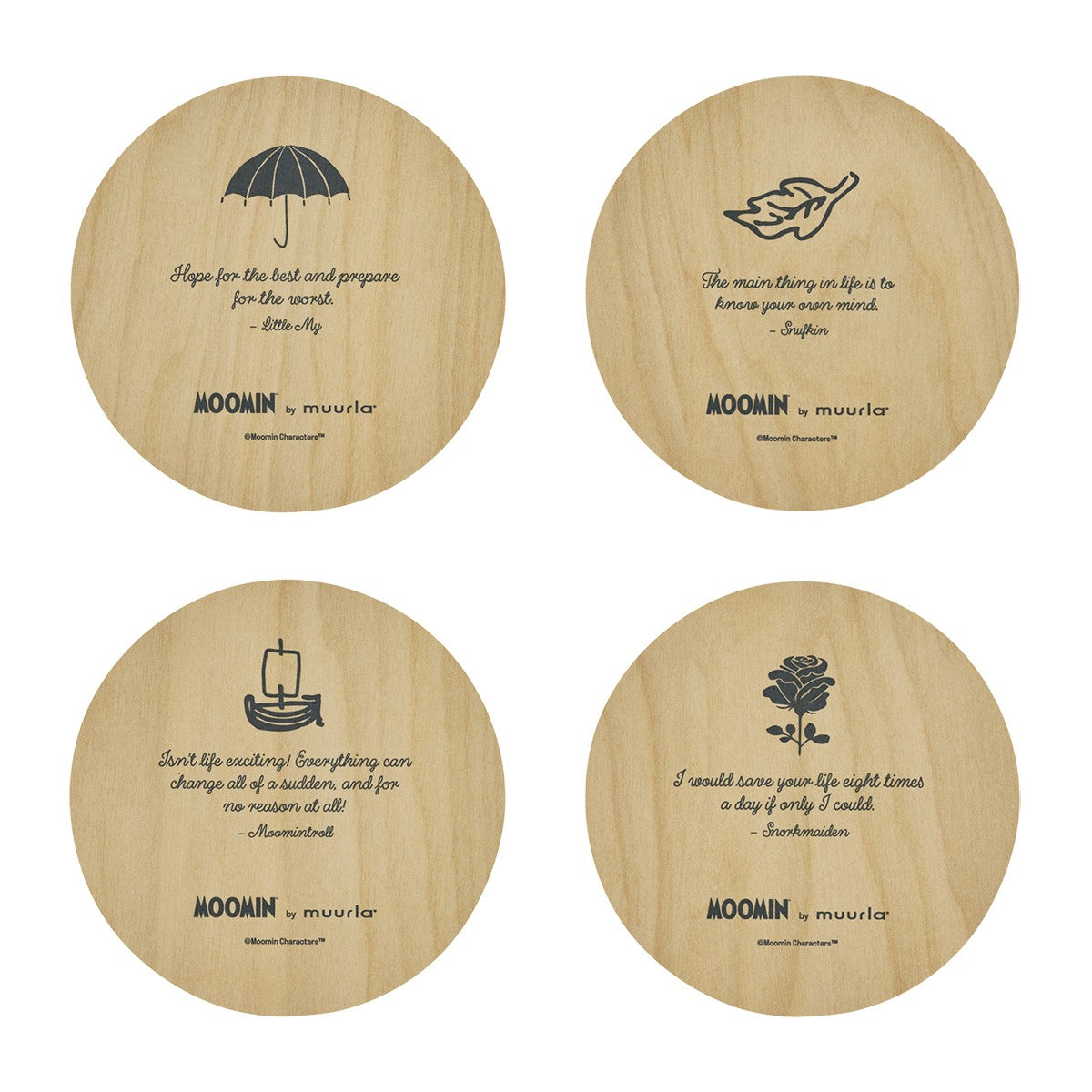 Muurla Moomin Multicolor Coasters - Pack of 4