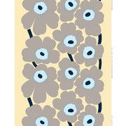Marimekko Unikko Grey / Sand / Blue Linen Fabric
