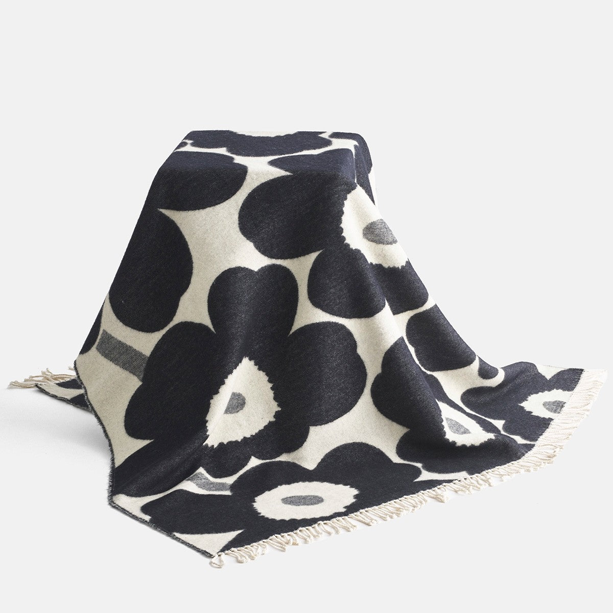 Marimekko Unikko Off White / Charcoal Throw Blanket