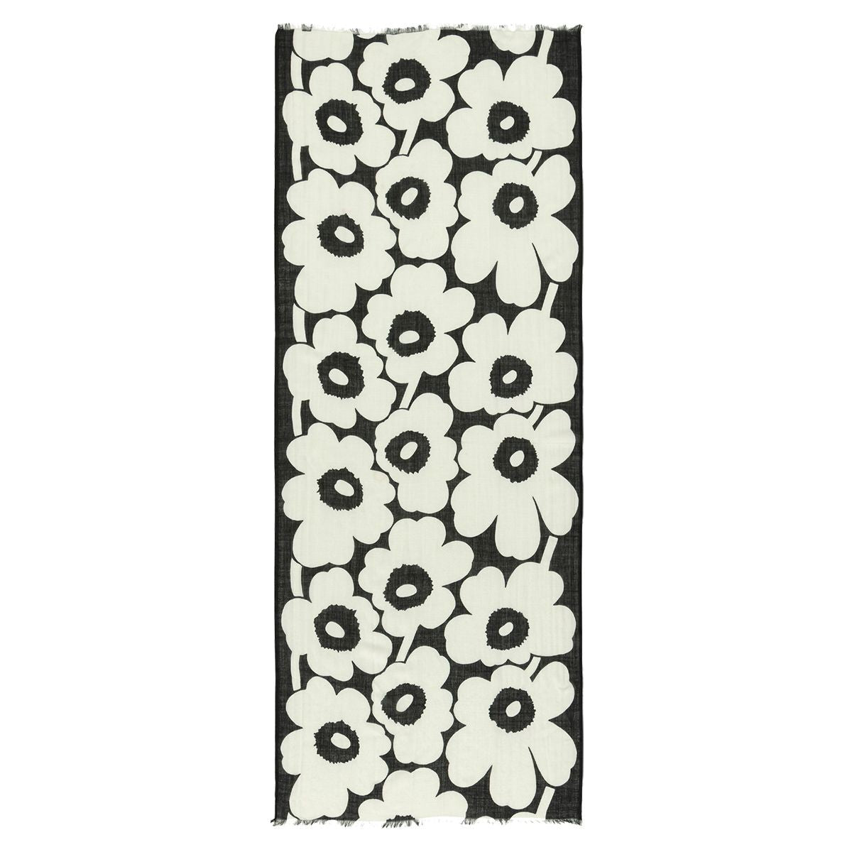 Marimekko Fiore Unikko Black / Off White Scarf