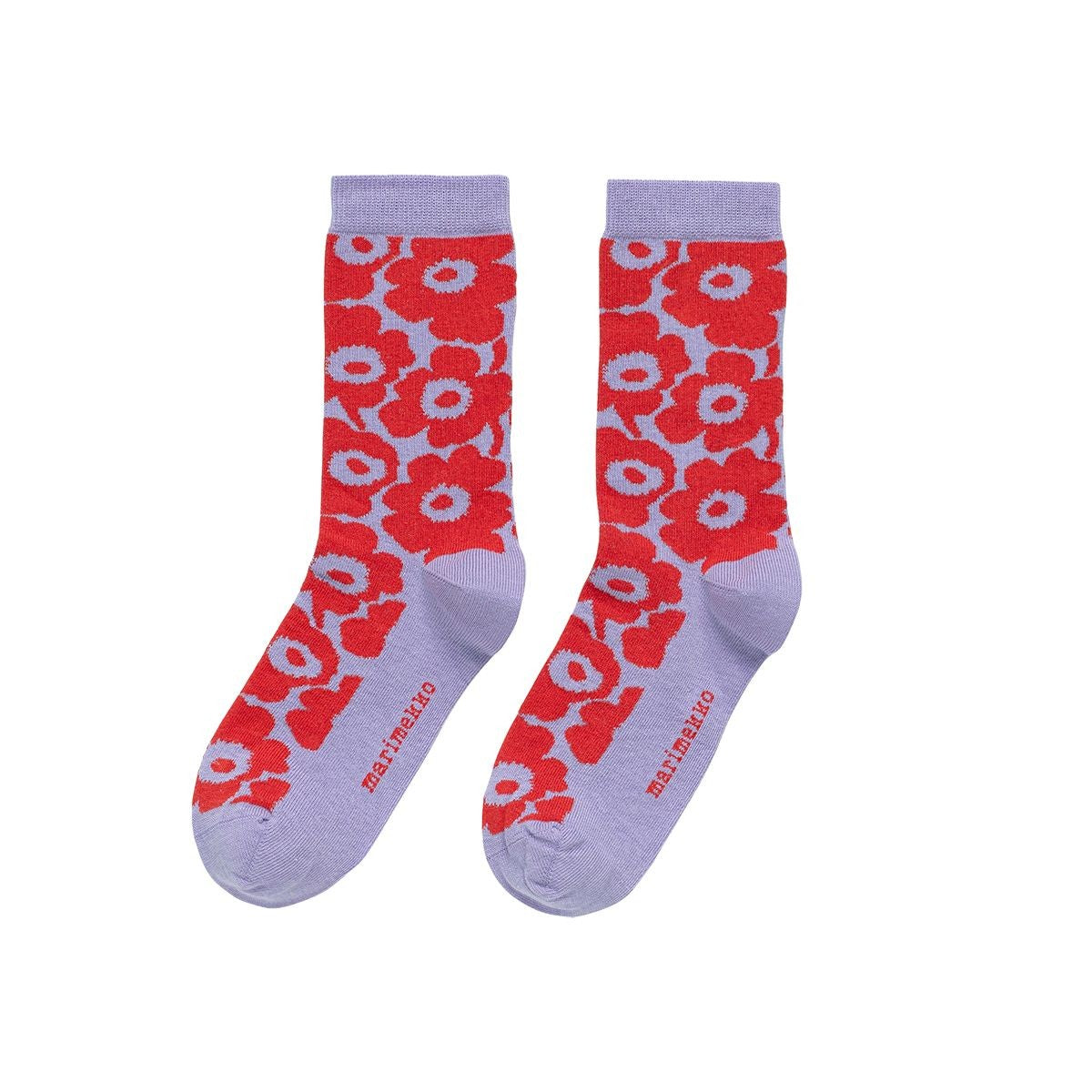 Marimekko Makeinen Unikko Lilac / Red Children's Socks