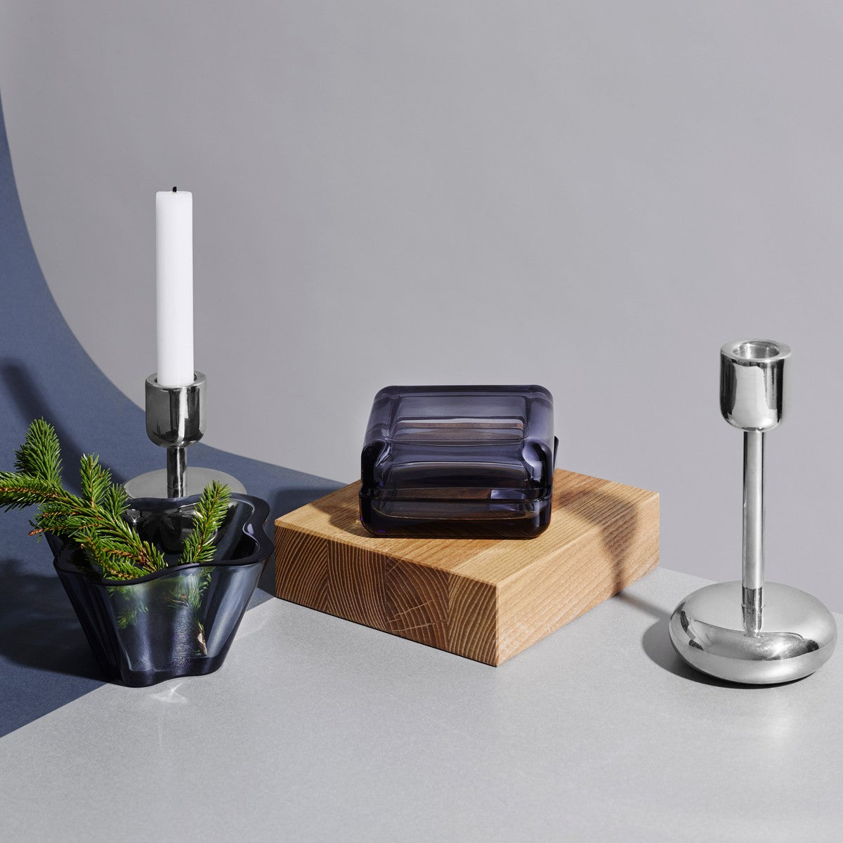 iittala Nappula Stainless Steel Tall Candle Holder