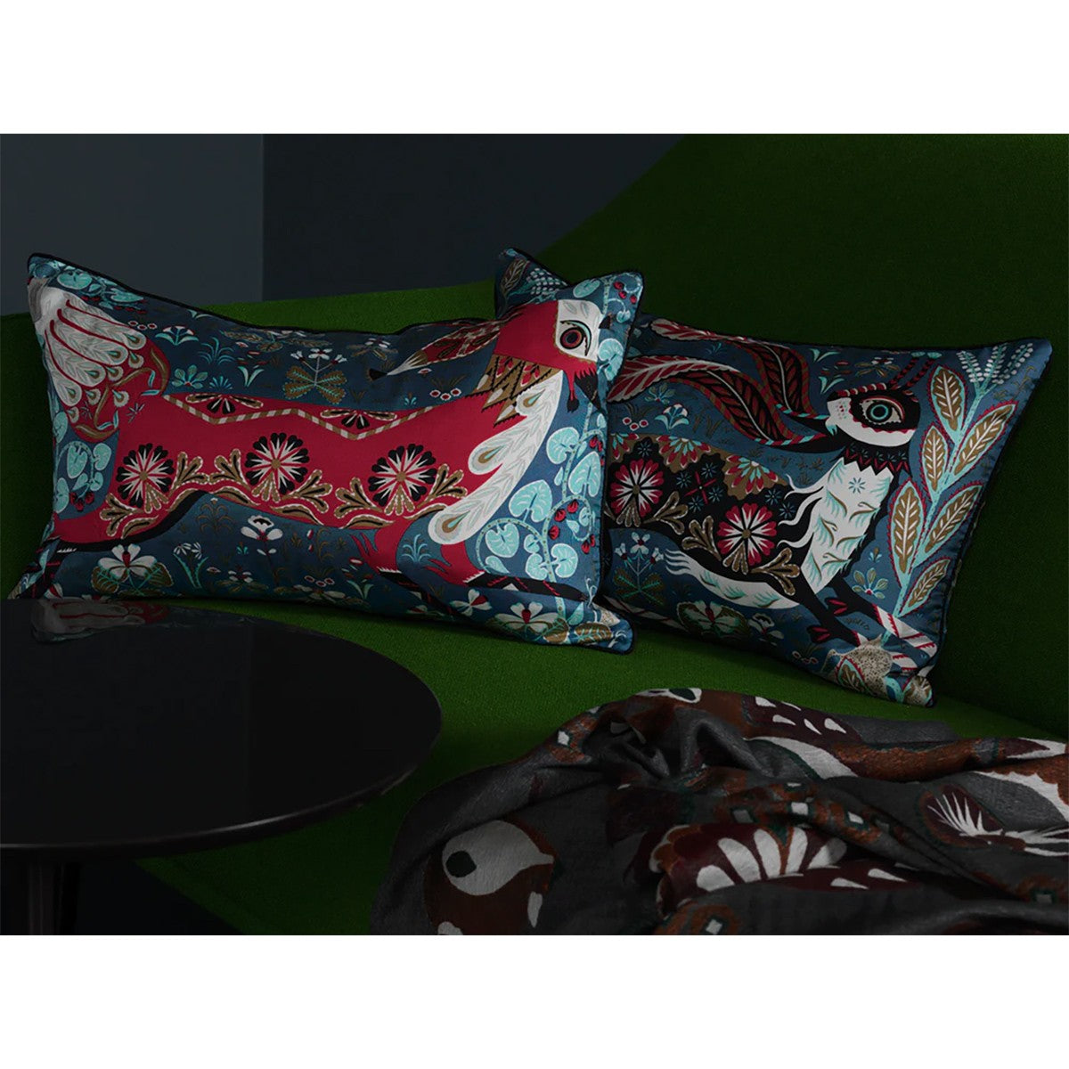 Klaus Haapaniemi Running Fox Silk Lounge Pillow