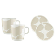 Marimekko Iso Unikko Light Beige / White 4pc Breakfast Set