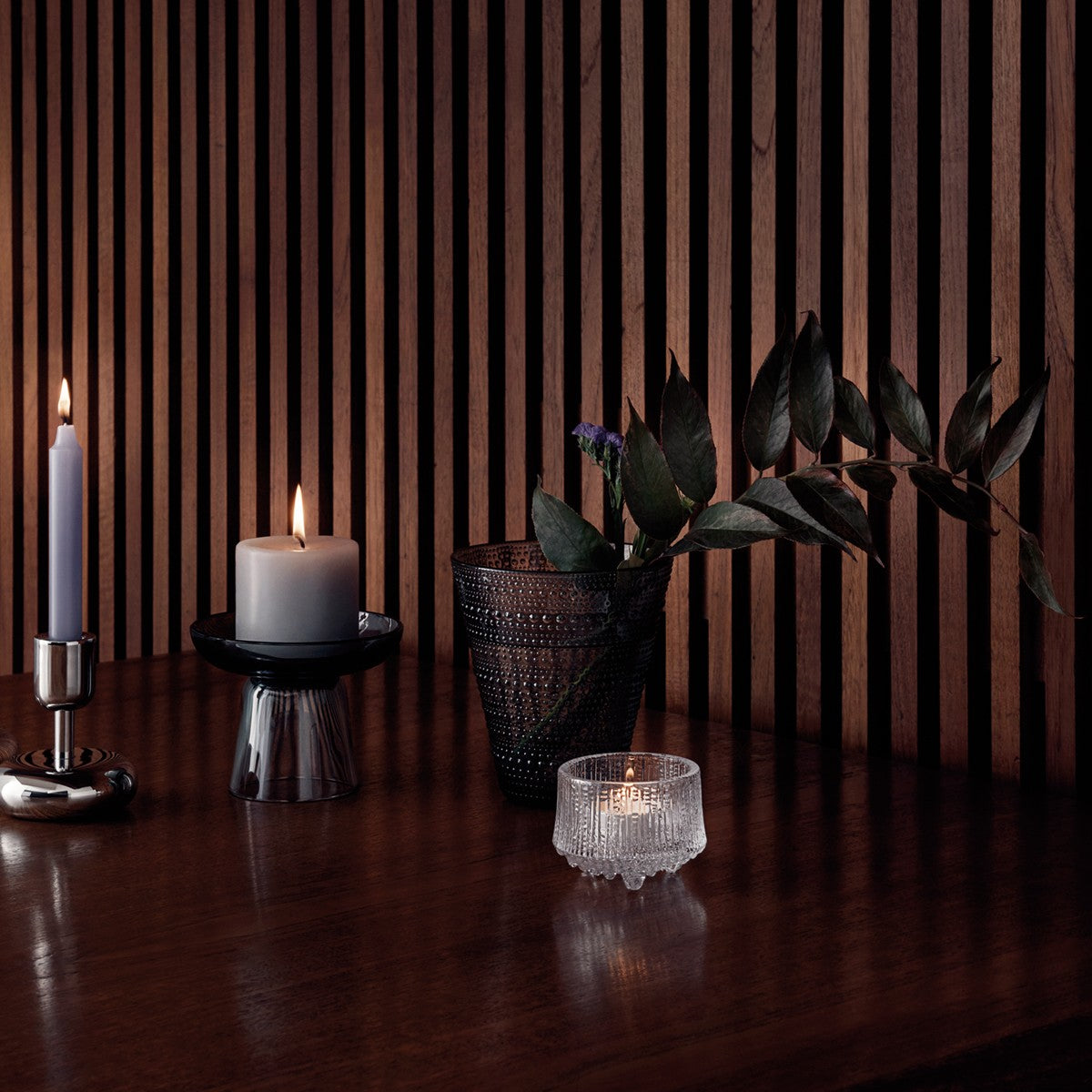 iittala Ultima Thule Clear Candle Holders - Set of 2