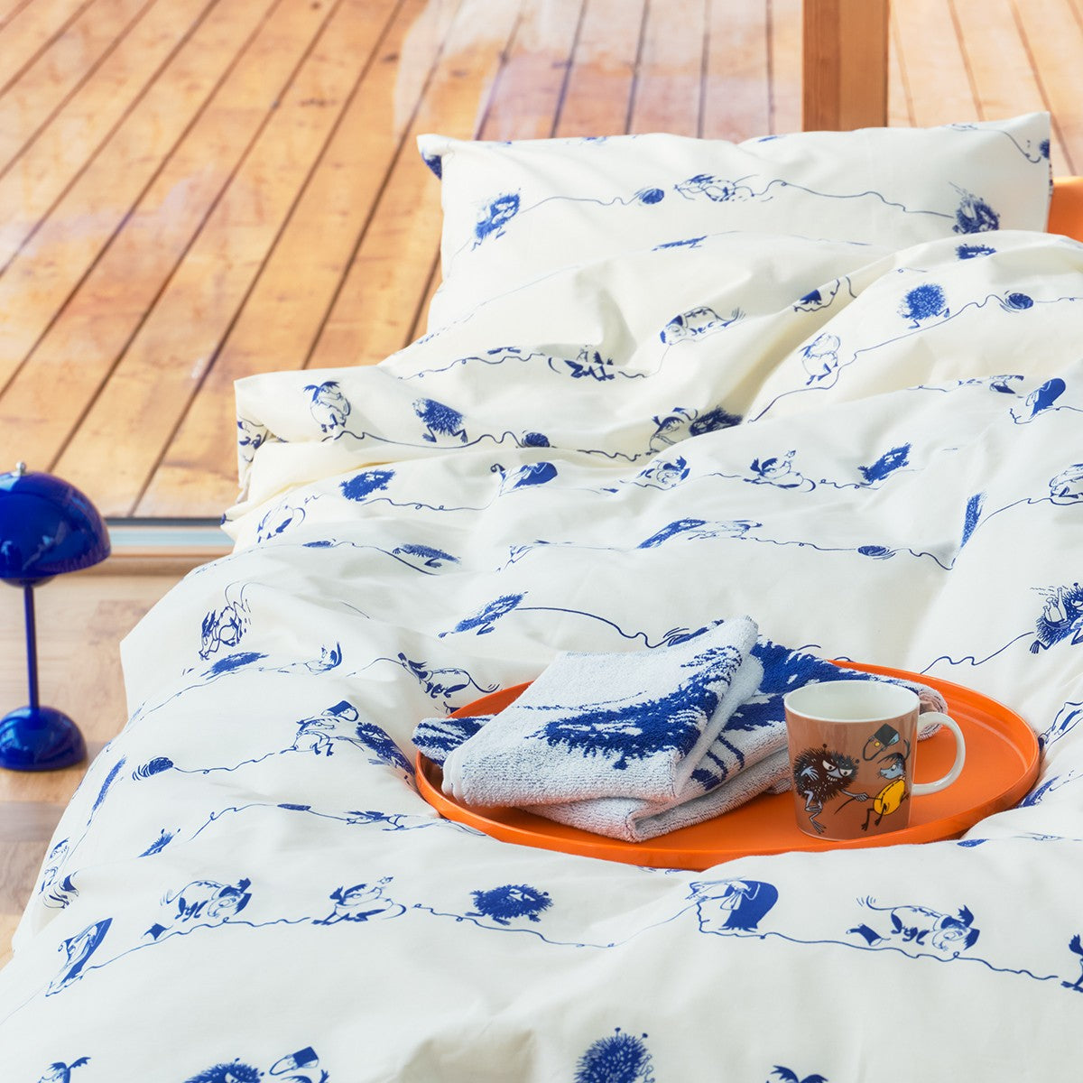 Arabia Moomin Stinky Off White / Blue Guest Towel