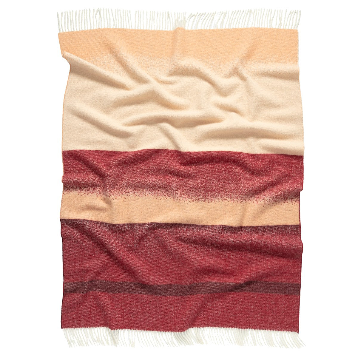 Marimekko Selanne Burgundy / Peach Wool Throw Blanket