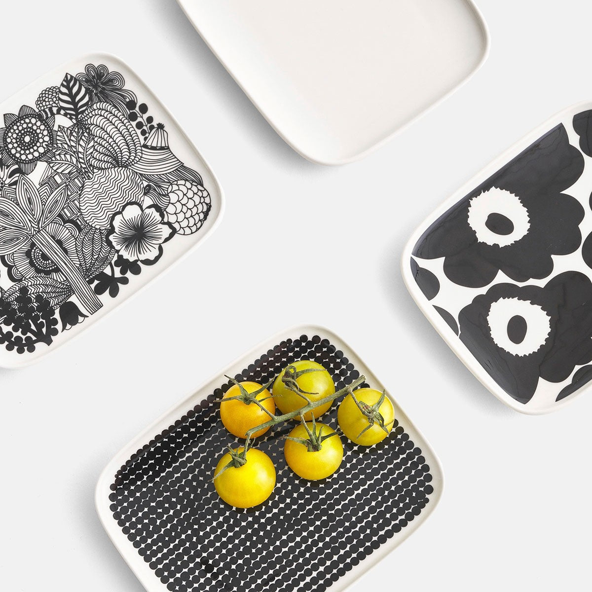 Marimekko Siirtolapuutarha Black / White Small Plate