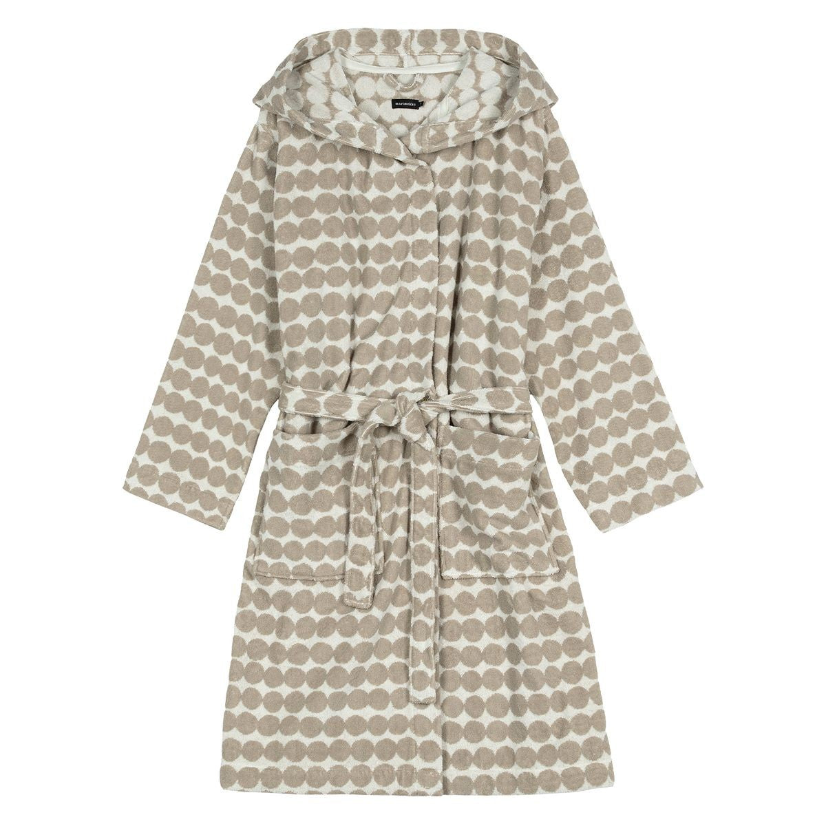 Marimekko Rasymatto Beige / White Hooded Bathrobe