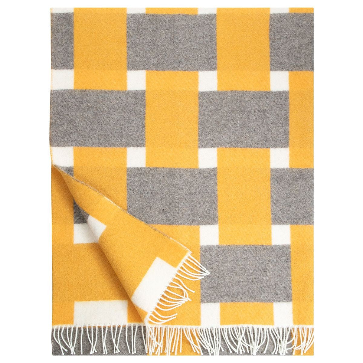 Lapuan Kankurit Punos Cloudberry / Cream / Grey Wool Throw Blanket