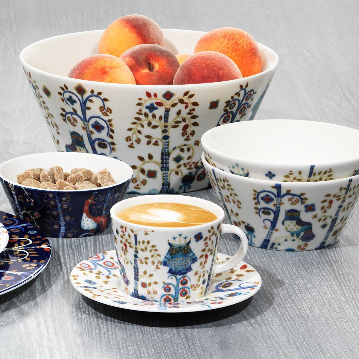 iittala Taika White / Blue Coffee Cup - 6-1/2 oz