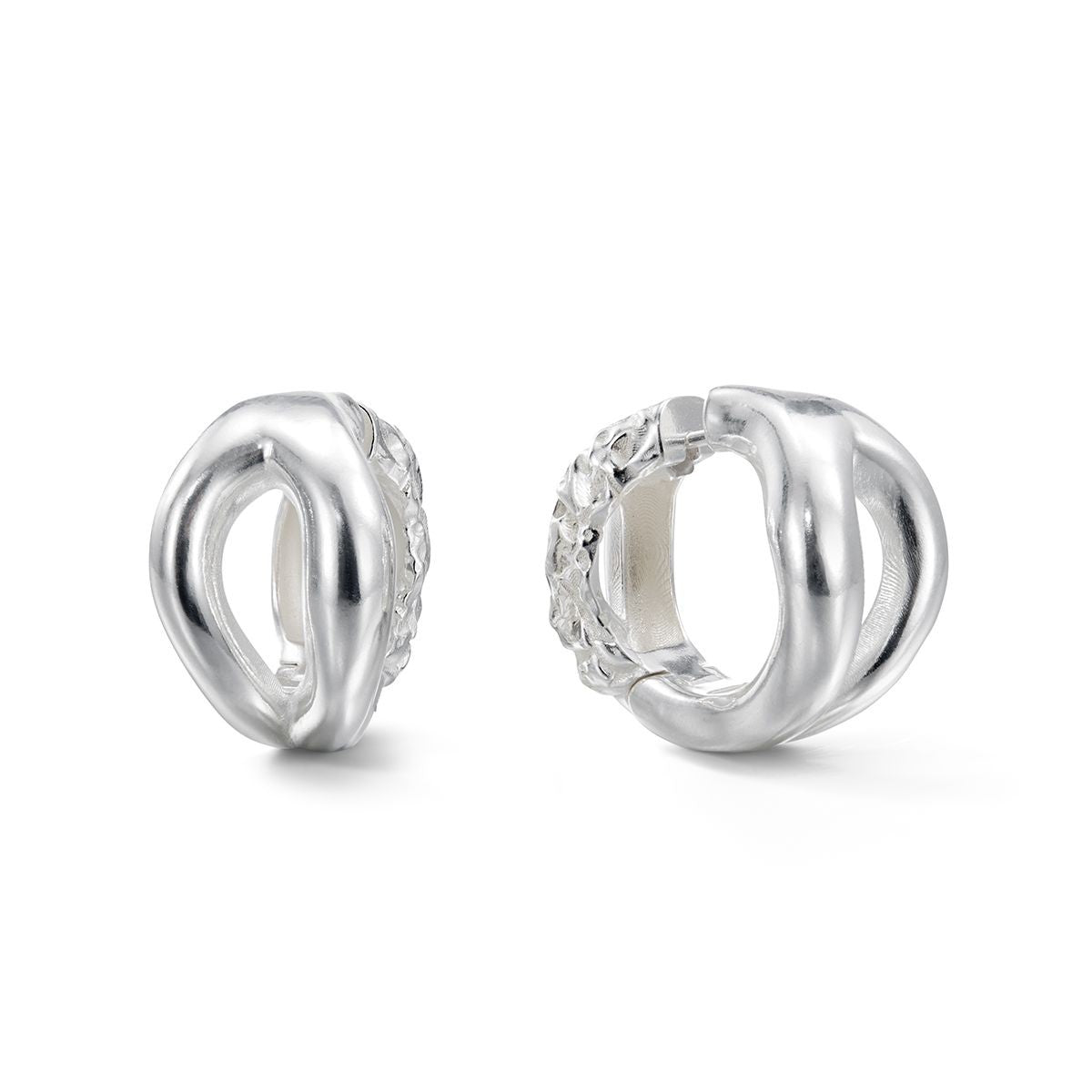 Kalevala Mannyt Silver Hoop Earrings