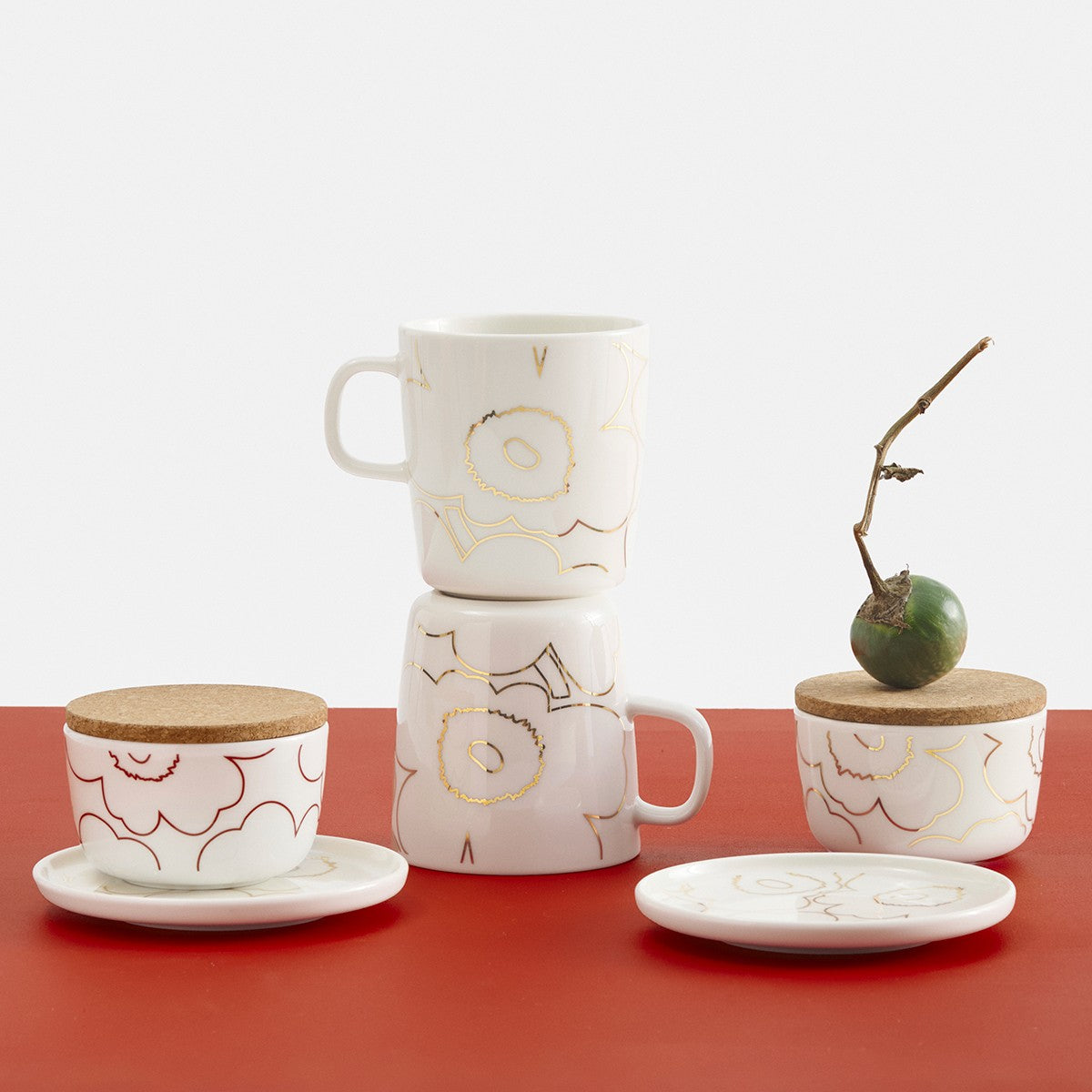 Marimekko Piirto Unikko White / Gold Large Mug